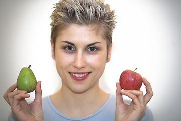 Image showing woman pear and apple