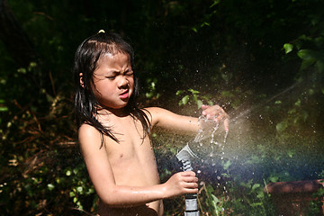 Image showing splashing with water