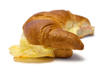 Image showing Croissant w/ Ham and Cheese (Side View)