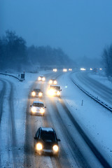 Image showing night traffic in winter