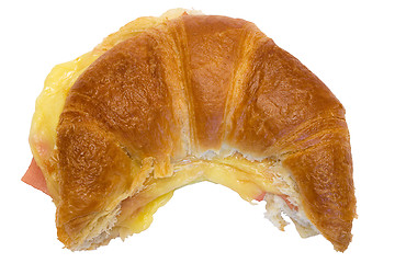 Image showing Ham and Cheese Croissant w/ Path (Top View)