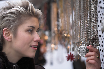 Image showing woman outdoor shopping