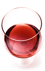Image showing Glass of Red Wine (Close Top View)
