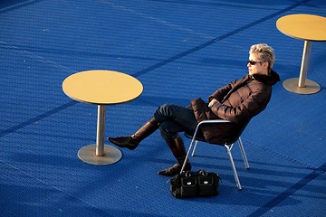 Image showing woman on ferry