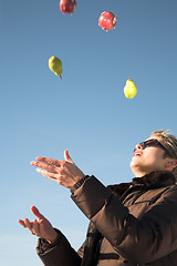 Image showing woman with fruits