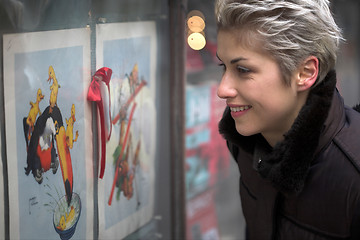 Image showing woman outdoor shopping