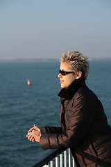 Image showing woman on ferry