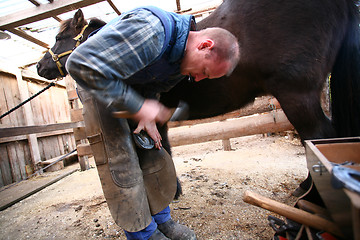 Image showing Blacksmith at work