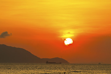 Image showing Sunset over the ocean 