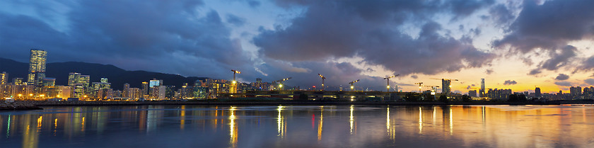 Image showing Hong Kong downtown at sunset