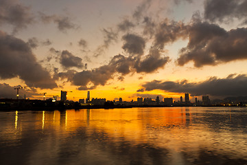 Image showing Sunset in the city