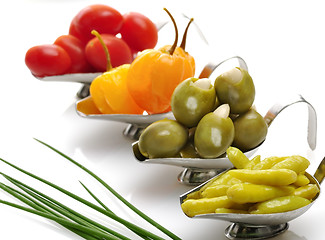 Image showing Pepper ,Olives And Tomatoes