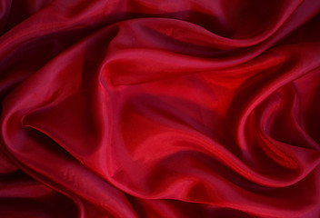 Image showing Smooth elegant red silk 