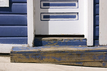 Image showing Close up on a Door Step of an Old Door