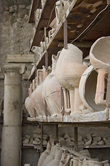 Image showing Ancient Stone Vases on Shelf