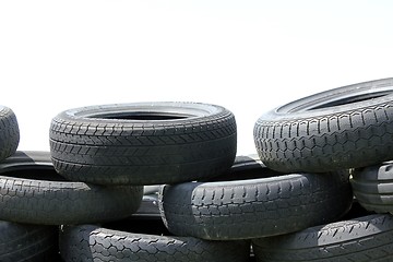 Image showing isolated tires wall