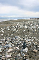 Image showing Walking on Beach