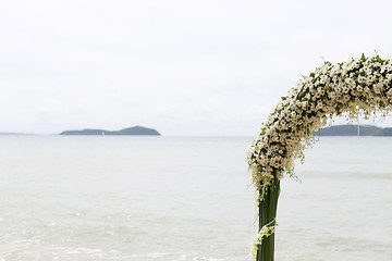 Image showing Beautiful beach wedding set-up.