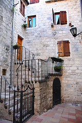 Image showing Backstreet in old town of Kotor, Montenegro