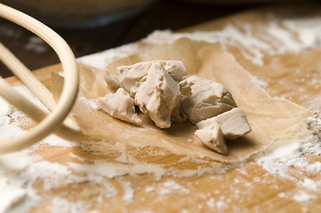 Image showing Baker's yeast on wooden board