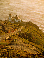 Image showing Point Reyes Lighthouse at Sunset