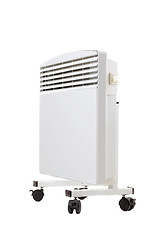 Image showing modern radiator on wheels