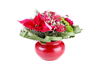Image showing flower decoration in a red vase