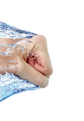 Image showing fist through water