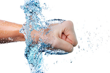 Image showing fist through water