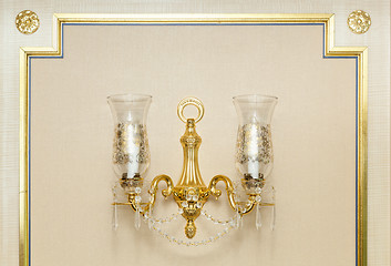 Image showing Wall Gold Chandelier Abstract