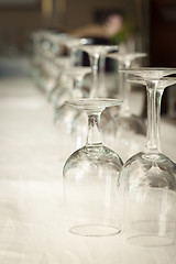 Image showing Drinking Glasses Abstract in Formal Dining Room