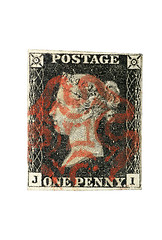 Image showing World's first stamp, Penny Black, Great Britain 1840