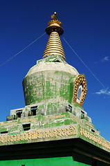 Image showing Green stupa in Tibet