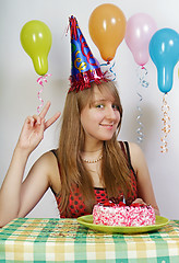 Image showing Birthday. Happy girl