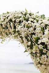 Image showing Beautiful beach wedding set-up.