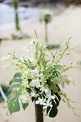 Image showing Beautiful beach wedding set-up.