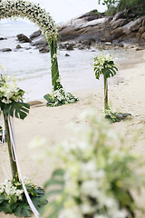 Image showing Beautiful beach wedding set-up.