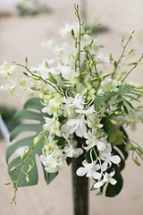 Image showing Beautiful beach wedding set-up.