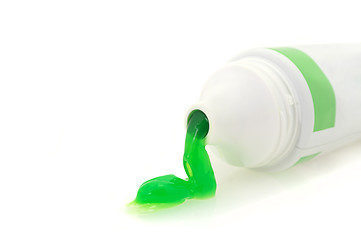 Image showing Dental care Toothpaste coming out on white background