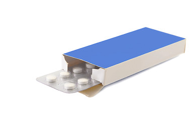 Image showing Pills vitamin in package carton on white background