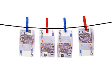 Image showing Euros hanging on a rope