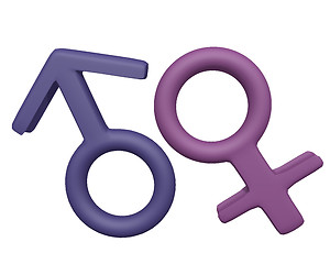 Image showing Male and Female Symbols 3d render on white background
