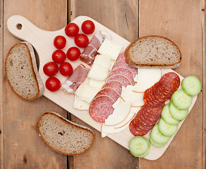 Image showing Salami and Cheese