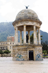 Image showing statue Parque de Los Periodistas Bogota Colombia