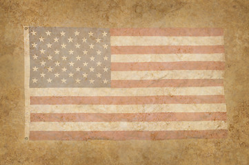 Image showing Grungy American Flag with mottled texture