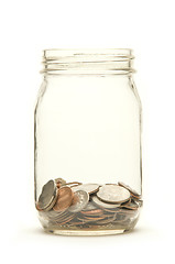 Image showing American coins in a jar