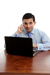 Image showing Businessman taking a phone call