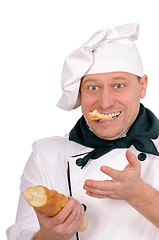 Image showing funny chef with loaf