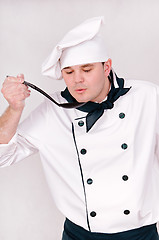 Image showing chef with large spoon