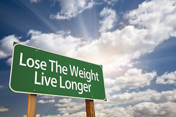 Image showing Lose The Weight Live Longer Green Road Sign